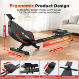 Winfita Rowing Machines for Home,Quiet Resistance Magnetic Rower Machine with 32 Levels,350lb Weight Capacity,Compact Dual Slide Rail,LED Monitor & Comfortable Seat,App Supported&Tablet Holder