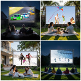 Outdoor Projector Screen with Stand, TOWOND 200 Inch Portable Projection Screen - Dual-Sided 16:9 4K HD Movie Screen, Wrinkle-Free Design & Carry Bag for Backyard Cinema