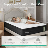 Novilla 14 inch King Size Mattress, Cooling Hybrid King Mattress with Upgraded Individual Coils & Gel Memory Foam, Enhanced Support, Motion Isolation, Pressure Relief, CertiPUR-US
