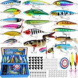 PLUSINNO Fishing Lures Kit Tackle Box, Premium Fishing Bait Set for Bass, Trout, Crappie, Walleye, Fishing Gear Accessories Kit for Freshwater & Saltwater, Fishing Gifts for Men