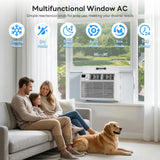ZAFRO 8,000 BTU Window Air Conditioner Cools Up to 350 Sq.Ft.,Window AC Units with 7 Modes&4 Speeds,Quiet Operation,Energy Saving with Remote,Easy Installation for Bedroom,Small Rooms,White[2026New]