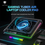 D16 15.6"-19" Gaming Laptop Cooling Pad, USB-A, RGB, Black - 4 Packs