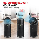 Honeywell Allergen Plus™ 3-in-1 HEPA Air Purifier for Home, Fan & Adjustable Airflow for Large Rooms up to 1928 Ft², Air Quality Sensor, Reduces Allergens, Pet Dander & Odors, Black, HPA6000B