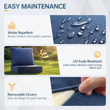 Outdoor Furniture Cushions, 6 inch Thick Seat Cushions for Outdoor Furniture, Waterproof 24x24 Patio Couch Cushions, Replacement Chair/Sofa Cushion, Include 4 Back & 4 Seat Cushion, Thick/Blue