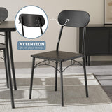 Dining Table Set for 4, 5-Piece Kitchen Table with 4 Chairs, MDF Board Tabletop with Metal Frame for Small Space