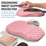 Gleamtide 2-in-1 Ergonomic Set, Wave Keyboard Wrist Rest and Massage Slope Mouse Pad Wrist Support, Rebound Memory Foam for Relieve Carpal Tunnel Syndrome and Wrist Pain (Pink)