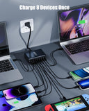 440W USB C Charger Block,8-Port USB C GaN Multiple Port Charging Station