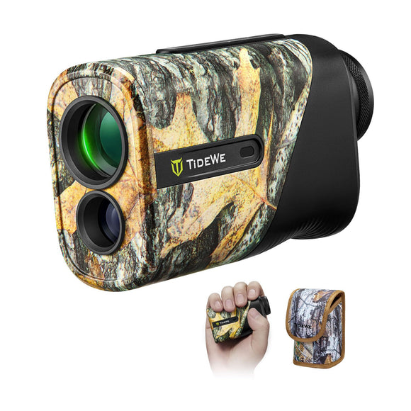Hunting Rangefinder Mini with Rechargeable Battery, 875Y Laser Range Finder 6.5X Magnification (Leaf Camo) TIDEWE