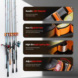 Wall Mounted Fishing Rod Holder for Garage | Holds Up to 6 Rods or Combos, Fits Most Fishing Poles（2 Pack） PROBITE