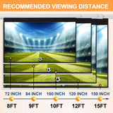 YODOLLA 150" Projector Screen Motorized 16:9, 4K HD Pull Down Retractable Projection Screens Electric Automatic Wall Ceiling Movie Screen for Office Classroom Indoor with Remotes