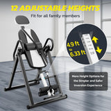 YOLEO Gravity Heavy Duty Inversion Table with Headrest & Adjustable Protective Belt Back Stretcher Machine for Pain Relief Therapy (White)