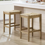DUHOME 26-Inch Backless Seagrass Counter Stools Set of 6, Natural