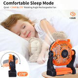 TDLOL Battery Powered Fan，270° Rotating Portable Fan Camping Fan Rechargeable Battery Operated Fan, USB Desk Personal Fan Tent Fan with Hook, Outdoor Fan Camping Fans for Tents,Travel Fan TDLOL