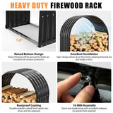 XGMDD Heavy Duty Firewood Rack with Top Cover, Outdoor Indoor Use, 700 LBS Capacity, Waterproof Galvanized Steel Fire Log Holder for Fireplace,Patio, Stylish Metal Fire Wood Storage Organizer Racks