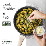 Nonstick Frying Pan Skillet,Non Stick Granite Fry Pan with Glass Lid (Classic Granite, 10-Inch) CAROTE