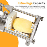 Sunvivi Commercial French Fry Cutter, Heavy Duty Potato Slicer with 3 Replaceable blades (1/2, 3/8 Inch, 6-wedge Slicer), Professional Fries Cutter for Restaurant & Home Kitchen, Stainless Steel