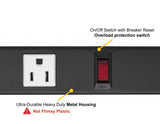 Opentron 10-Pack OT16063 Heavy Duty Metal Surge Protector Power Strip with Mounting Parts 6 White Outlets 3 Feet Power Cord