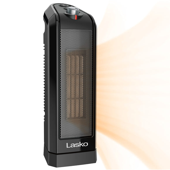 Oscillating Ceramic Space Heater for Home with Overheat Protection, Thermostat, and 3 Speeds, 4 Pounds Lasko