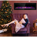Electactic 36 Inch Electric Fireplace Insert Ultra-Thin - Recessed & Wall-Mounted Fireplace Heater with Thermostat, Adjustable Flame, Remote Control - Linear with Timer, Touch Screen, 750/1500W