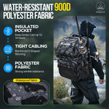 PLUSINNO Fishing Backpack with Rod Holders & Cooler, 45L Large Water-resistant Fishing Tackle Bag,Fishing Tackle Backpack Store Fishing Gear For Camping,Fishing Gifts for Men Sport Bags Black Camo