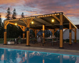 Jocisland 20x20x9.2 FT Heavy Duty Cedar Wood Carport for 2 Cars