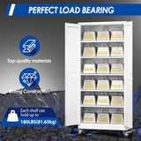 Metal Garage Storage Cabinet with Lock, Steel Tool Cabinet with 2 Doors and 5 Adjustable Shelves