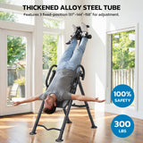 YOLEO Gravity Inversion Table for Back Pain Relief 2026 New Inversion Table w/Heat and Massage Lumbar pad Back Stretcher Machine 300 lbs