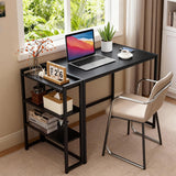 38.6 inch Folding Desk Writing Computer Desk with Storage Shelf,Spaces Saving Writing Sturdy Table