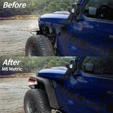 OEDRO Fender Flares w/Signal Lights Compatible with 2018-2026 Jeep Wrangler JL & JLU Unlimited (2-Door & 4-Door), Off-Road Widened Steel Front & Rear 4 PCS Set