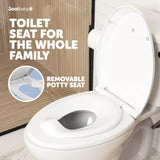 Jool Baby Quick Flip Toilet Seat with Built-in Potty & Splash Guard for Toddler Training, Slow Close (Round)
