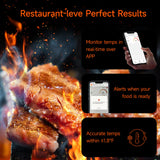 AlfaBot Wireless Meat Thermometer, Bluetooth Meat Thermometer for Turkey Beef Lamb, Digital Food Thermometer for Remote Monitoring of BBQ Grill/Rotisserie/Smoker