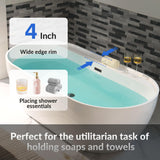WOODBRIDGE 72" Acrylic Freestanding Bathtub Contemporary Soaking White Tub with Brushed Gold Overflow and Drain,B0059-BG