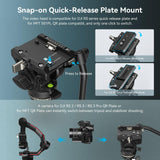 SmallRig AD-50Pro Heavy Duty Video Tripod, Carbon Fiber Lightweight Tripod with FreeSpeed One-Step Height Adjustment, Fluid Head, Dual-Mode QR Plate, Center Column, Weight 7lb, Load up 13.2lb