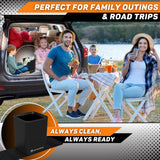 HAUSSIMPLE Car Trash Can with Stability Wings – Leakproof Portable Garbage Bin for Fabric & Rubber Mats – Compact Durable Plastic Auto Organizer for Cars, SUVs, Trucks (Gray, Medium)