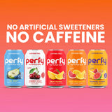 PERFY Nootropic Calm Soft Soda Drink Variety Pack | 4 Flavors: Dr. Perfy, Blood Orange Yuzu, Tropical Citrus, Fruit Punch (12oz Cans) | L-Theanine + Turmeric | Low Sugar, Stevia & Monk Fruit | Keto Friendly | (12-Pack, 144 fl oz)