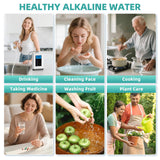 Curety Alkaline Water Ionizer Machine, Water Machine PH 4-10.5 for Alkaline & Acidic Water, 5 Titanium Plates, Up to -500mV ORP, 8,000L Filter, 7 Water Settings, Auto-Cleaning, Intelligent Voice