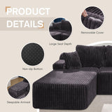 Hobestluk Boneless Couch Modular Sectional Sofa L-Shape Oversized Chaise