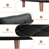 GarveeHome 3-Seater Sofa Couch, 83" Wide Faux Leather Couch with Deep Seats