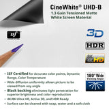 Elite Screens 120" Fixed Frame Projector Screen 16:9, 4K/8K UHD CineWhite UHD-B, ISF Certified, UST/Short/Standard Compatible, SB120WH2