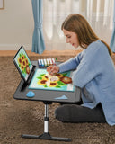 Laptop Table with LED Desk Light, SAIJI Laptop Stand for Bed
