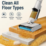 S7 Cordless Vacuum Cleaners for Home, Long Run Time Wet Dry Vacuum Cleaner with LED Screen - Dual Rollers 16KPa, 250W Powerful Suction, Auto Self-Cleaning Rechargeable Vacuum Cleaner for Carpet