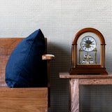 DODEKA Wooden Mantel Clock TCW001DB Rotating Pendulum and Crystals Desktop Musical Hourly Chime Luxury Style for Bedroom, Home, Kitchen