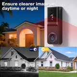 KEPEAK Doorbell Camera Wireless, Video Door Bell Battery with Monitor,Black