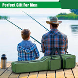 SILANON Fishing Rod Case, Portable Fishing Pole Bag 4.27ft Waterproof Rod Reel Carrier Organizer Large Capacity Tackle Storage Bag Travel Carry Case Gift for Men
