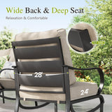 Sophia & William 6 PCS Metal Patio Furniture Set with Fire Pit Table, Beige