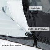 BISINNA Mummy Sleeping Bag for Adults 14-41℉ Cold Weather 3-4 Season Camping Sleeping Bags with Compression Sack for Backpacking Hiking Traveling (Gray)