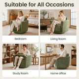 LuvnVirtue 360° Swivel Barrel Accent Chair for Living Room & Bedroom(Green)