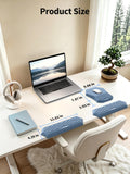 2-in-1 L-Shaped Desk Elbow Pads & & Mouse Pad Set with Wrist Rest, Blue