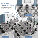 Conference Table 6PCS, Folding Conference Room Tables on Wheels Grey 47.2in, Modern Rectangular Training Table for Office