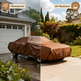 Tarp 50x100 Feet 10 Mil Heavy Duty Waterproof Tarp, Large Multipurpose Cover with Brass Grommets and Reinforced Edges, UV Resistant Thick Poly Tarps for Outdoor Camping Tent Pool Car, Brown/Silver